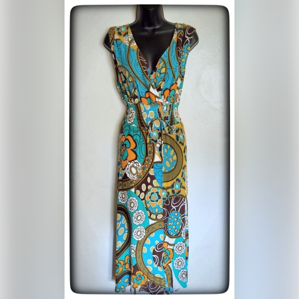 Mlle Gabrielle Multicolored Sleeveless Maxi Dress Sz 2X